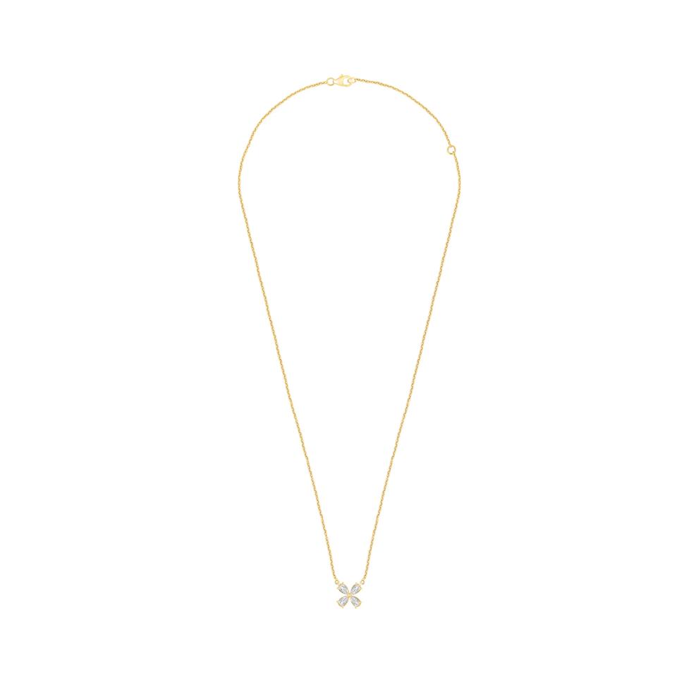 Lab Grown Diamond Pear-Shaped Flower Pendant Necklace in 14K Yellow Gold (1 ct. tw.) – Image 3 of 4