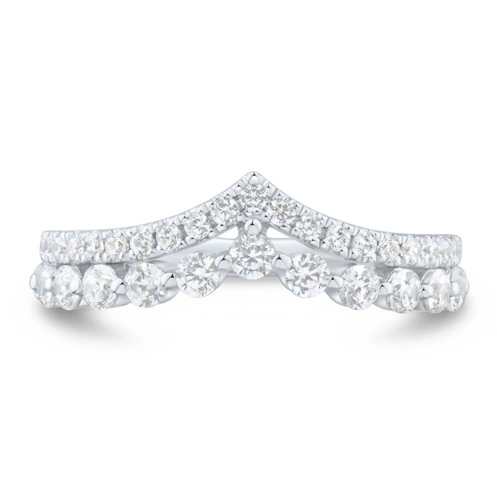 Lab Grown Diamond Chevron Band in 14K White Gold (3/4 ct. tw.) – Image 1 of 3