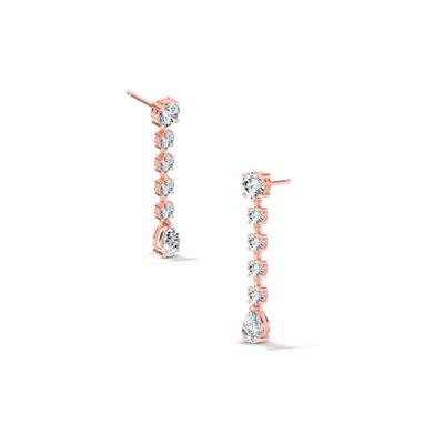 Lab Grown Diamond Pear-Shaped Dangle Earrings in 14K Rose Gold (1 ct. tw.)