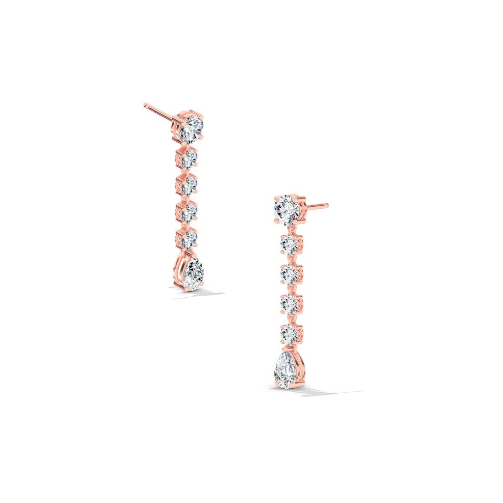 Lab Grown Diamond Pear-Shaped Dangle Earrings in 14K Rose Gold (1 ct. tw.) – Image 1 of 2