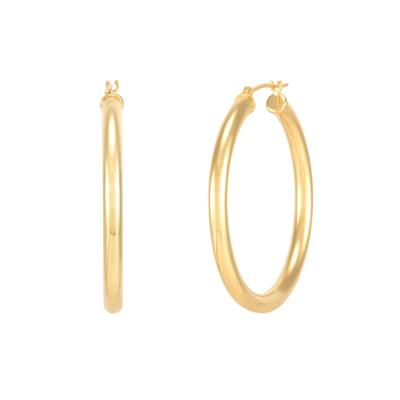 Polished Hoop Earrings in 14K Yellow Gold, 35MM