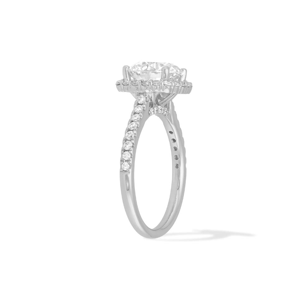 Lab Grown Diamond Round Center Halo Engagement Ring in 14K White Gold (3 ct. tw.) – Image 2 of 4