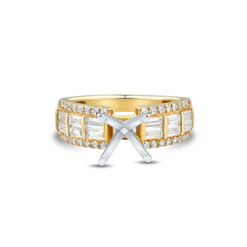 Lab Grown Diamond Semi-Mount in 14K Yellow &amp; White Gold &#40;Setting Only&#41; – Image 1 of 6