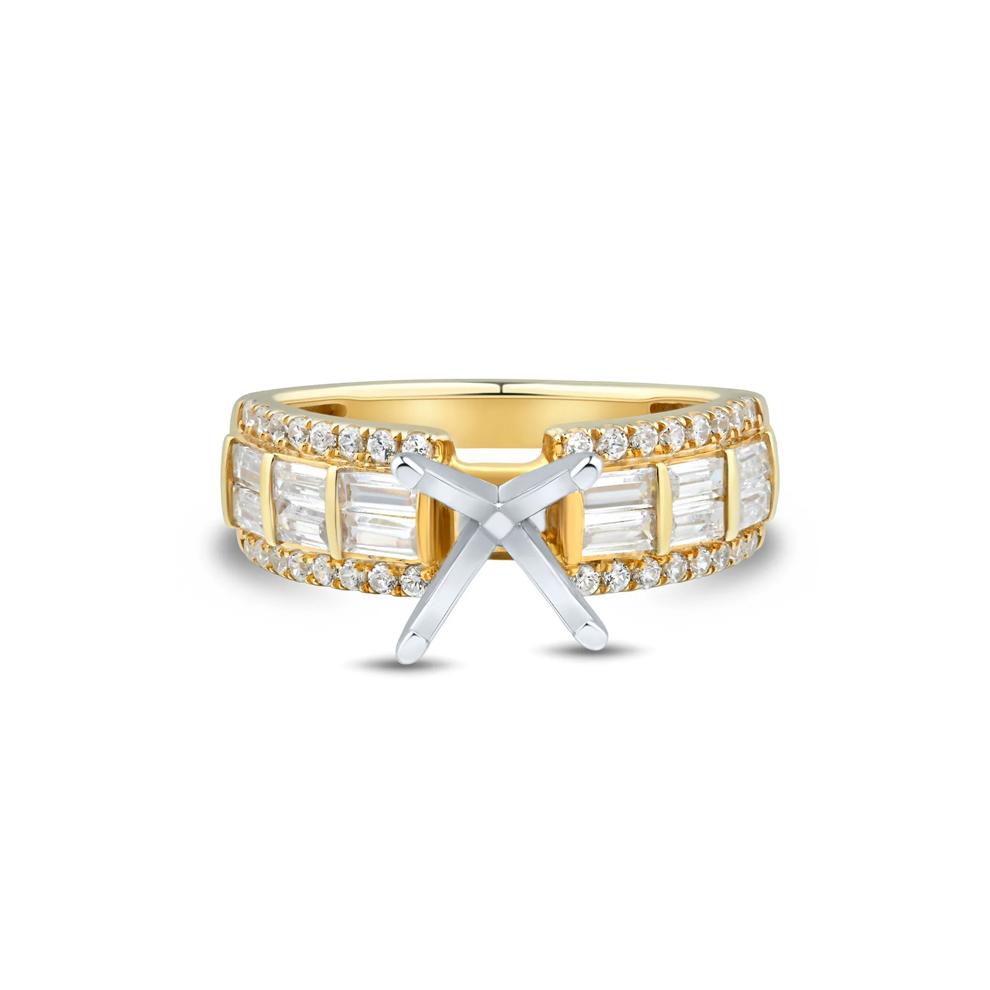 Lab Grown Diamond Semi-Mount in 14K Yellow &amp; White Gold (Setting Only) – Image 1 of 6