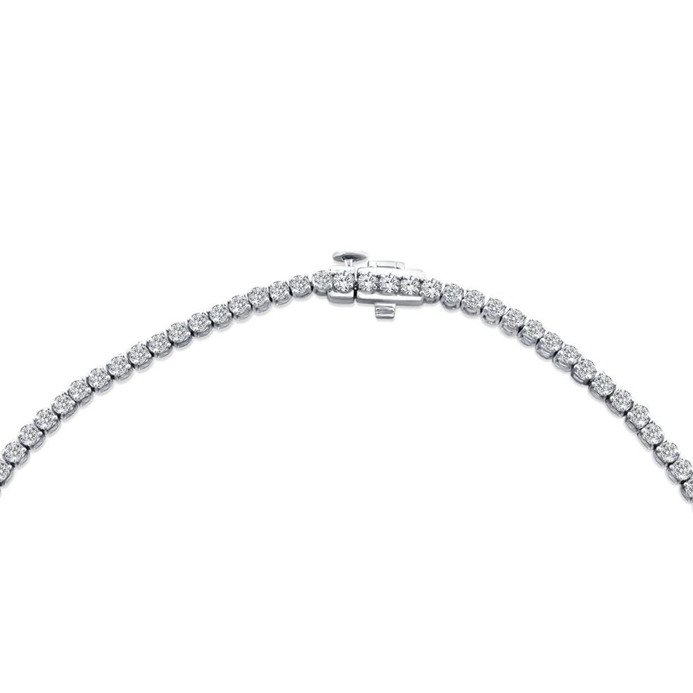 Lab Grown Diamond Riviera Tennis Necklace in 14K White Gold (12 ct. tw.) – Image 4 of 4