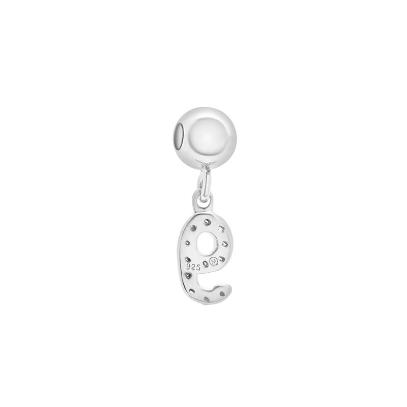 Diamond Accent  Number 9 Bead Charm in Sterling Silver – Image 3 of 3