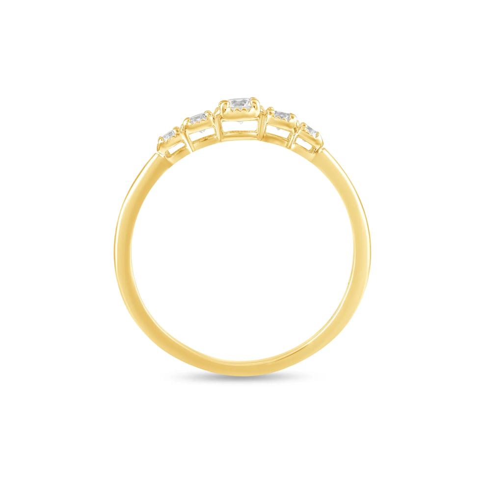 Diamond Five-Stone Stack Band in 10K Yellow Gold (1/4 ct. tw.) – Image 2 of 4