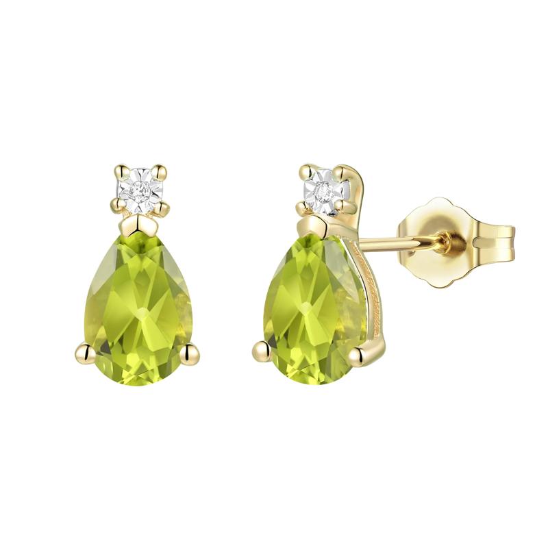 Peridot &amp; Diamond Accent Pendant &amp; Earrings Boxed Set in 10K Yellow Gold – Image 2 of 5