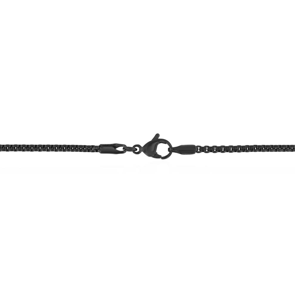 Men's Black Rolo Box Link Chain in Stainless Steel, 22" – Image 3 of 3
