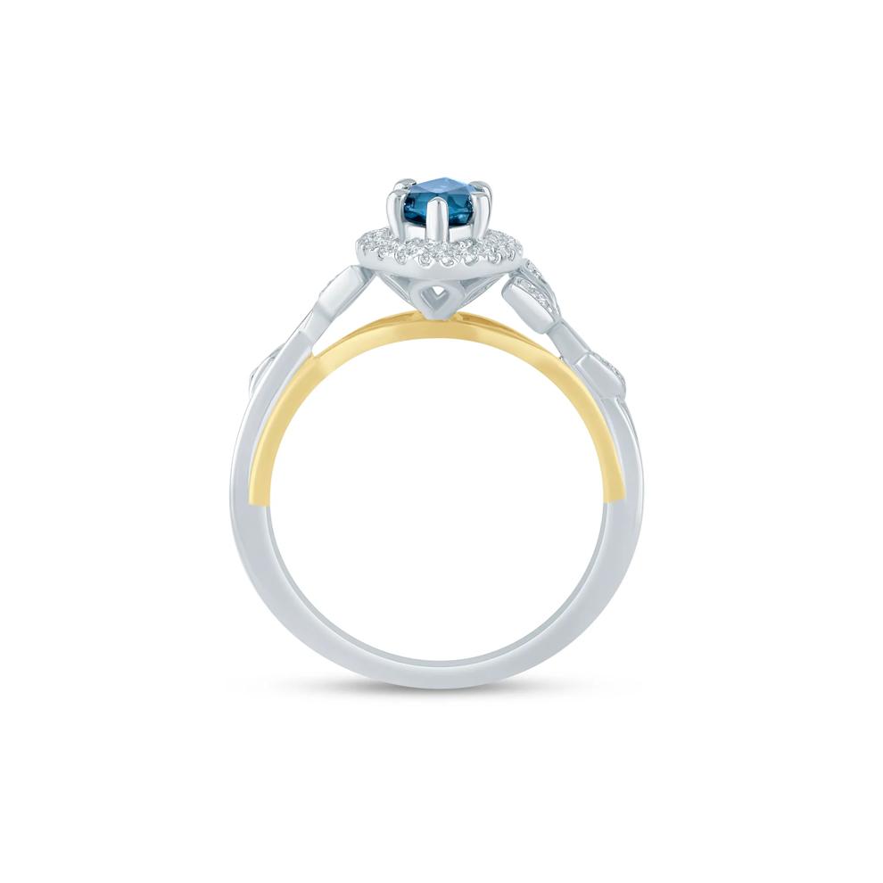 Bailey London Blue Topaz and Lab Grown Diamond Engagement Ring in 14K White Gold (1/3 ct. tw.) – Image 2 of 3