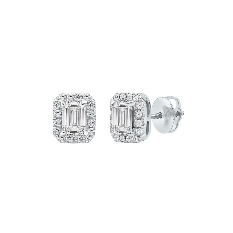 Lab Grown Diamond Stud Earrings 14K White Gold (1 1/7 ct. tw.) – Image 1 of 1