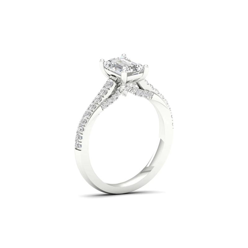 Honour Emerald-Cut Lab Grown Diamond Engagement Ring in Platinum &#40;1 1/3 ct. tw.&#41; – Image 5 of 6
