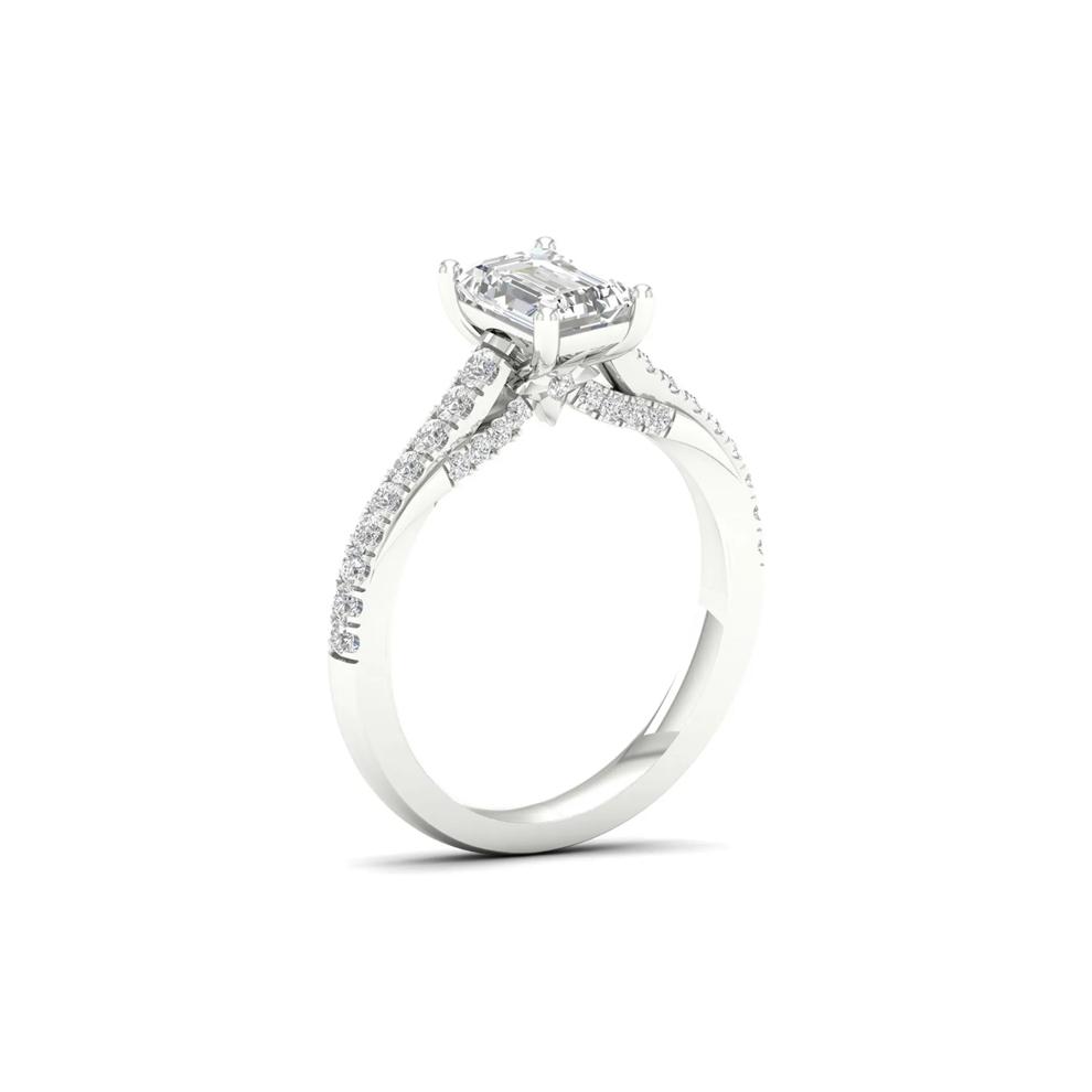 Honour Emerald-Cut Lab Grown Diamond Engagement Ring in Platinum (1 1/3 ct. tw.) – Image 5 of 6