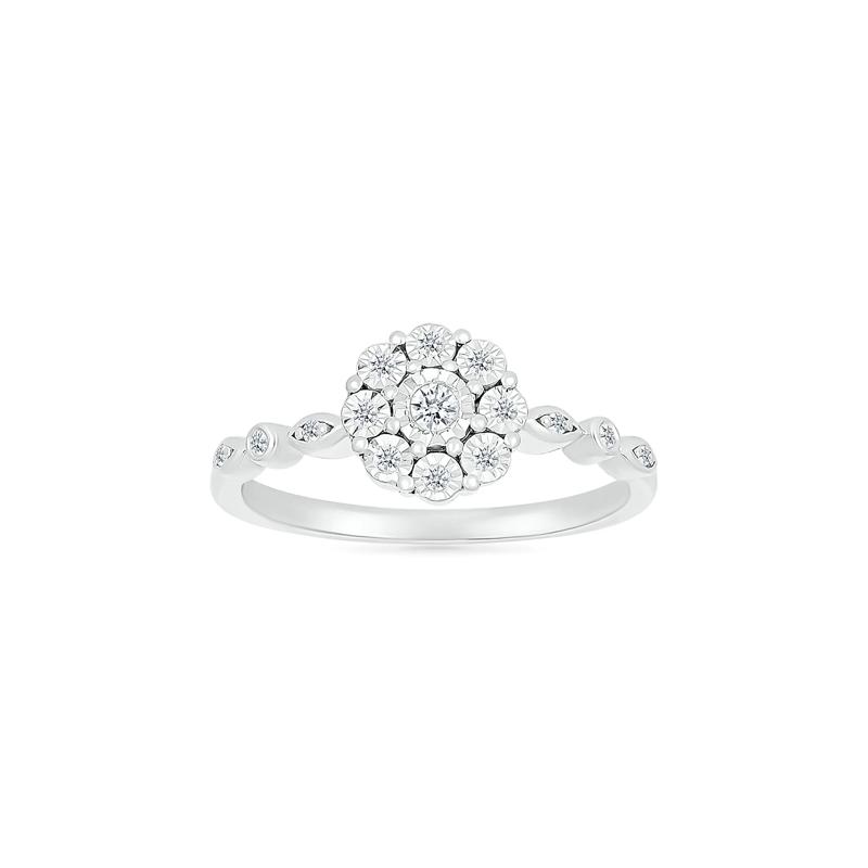Diamond Promise Ring in Sterling Silver &#40;1/10 ct. tw.&#41; – Image 1 of 5