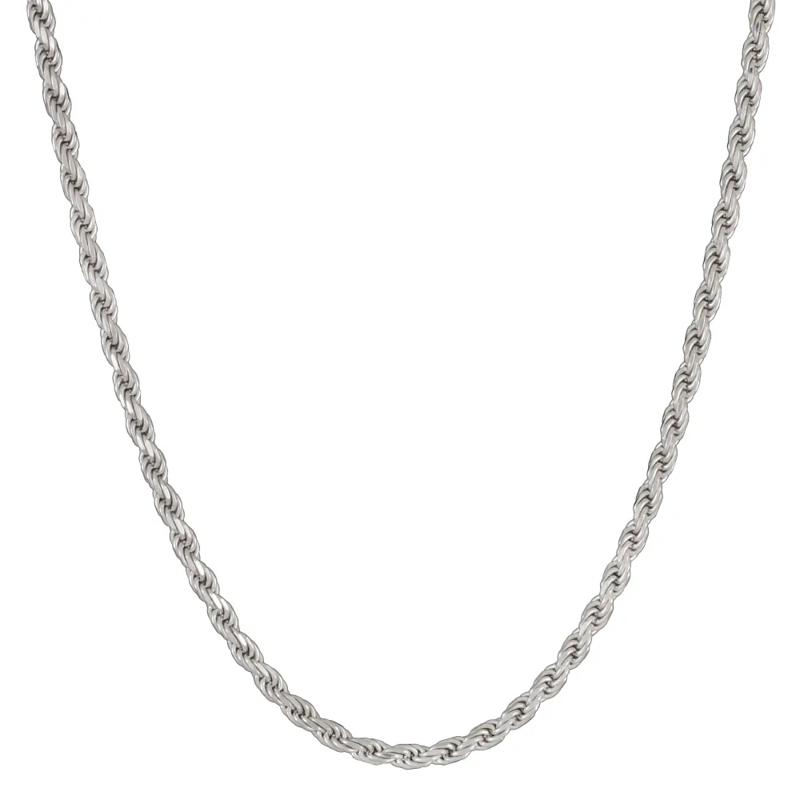Solid Rope Chain Necklace in Sterling Silver, 22&rdquo; – Image 1 of 5