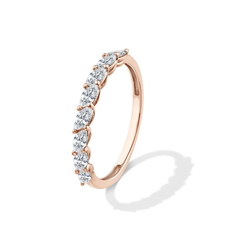 Lab Grown Diamond Marquise Anniversary Band in 10K Rose Gold (1/2 ct. tw.) – Image 4 of 4