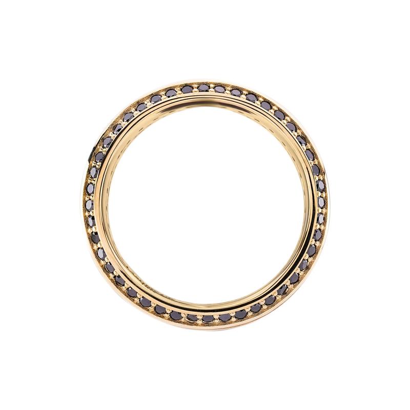 Men&#39;s Black Diamond Eternity Band in 10K Yellow Gold &#40;4 ct. tw.&#41; – Image 2 of 3