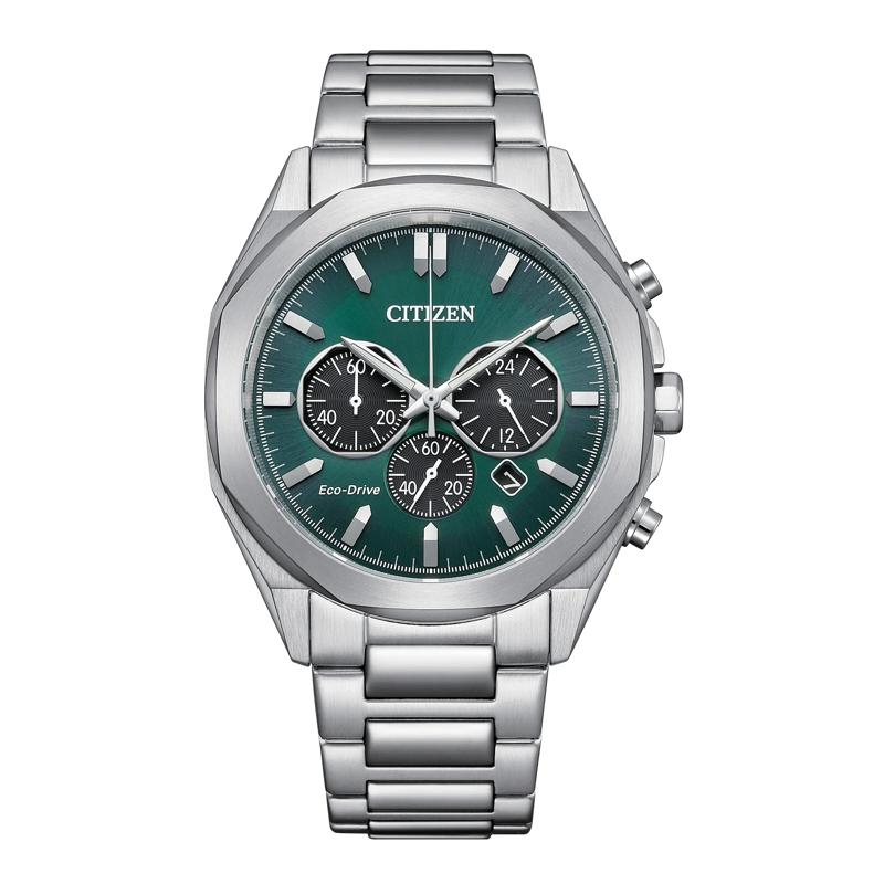 Gents Watch With Green Dial and Stainless Steel Bracelet – Image 1 of 1