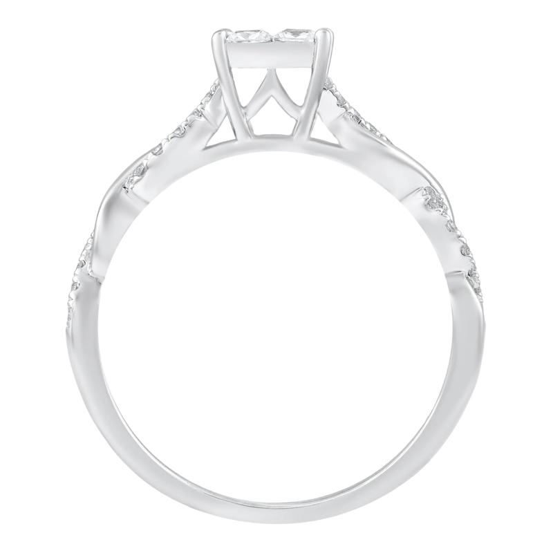 Diamond Princess-Cut Twist Band Engagement Ring in 14K White Gold &#40;1/2 ct. tw.&#41; – Image 2 of 3