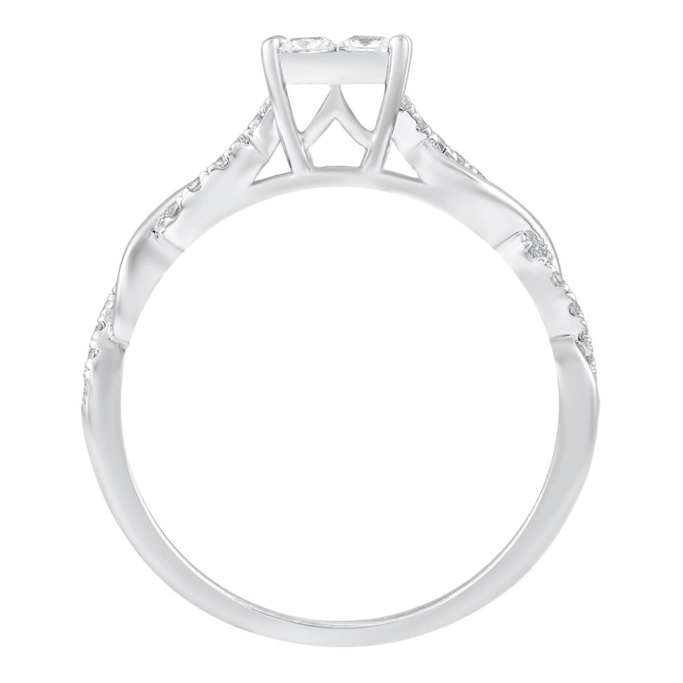 Diamond Princess-Cut Twist Band Engagement Ring in 14K White Gold (1/2 ct. tw.) – Image 2 of 3