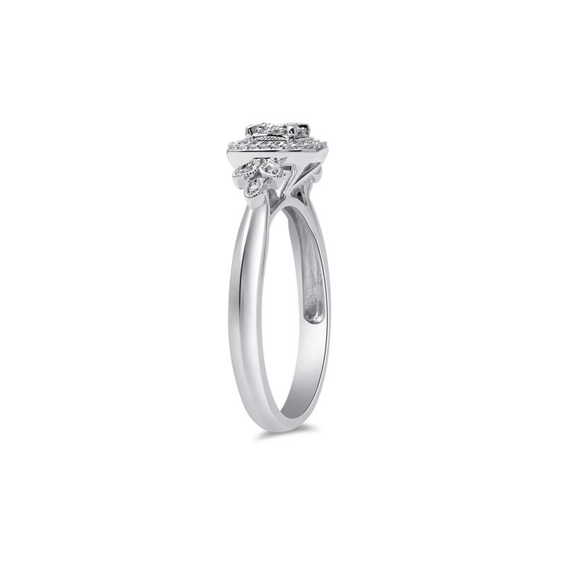 Princess-Cut Diamond Halo Promise Ring in Sterling Silver &#40;1/6 ct. tw.&#41; – Image 3 of 4