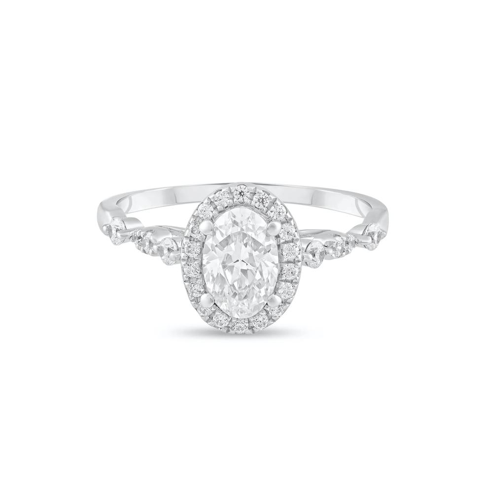 Diamond Oval Center Halo Engagement Ring in Platinum (1 ct. tw.) – Image 1 of 4