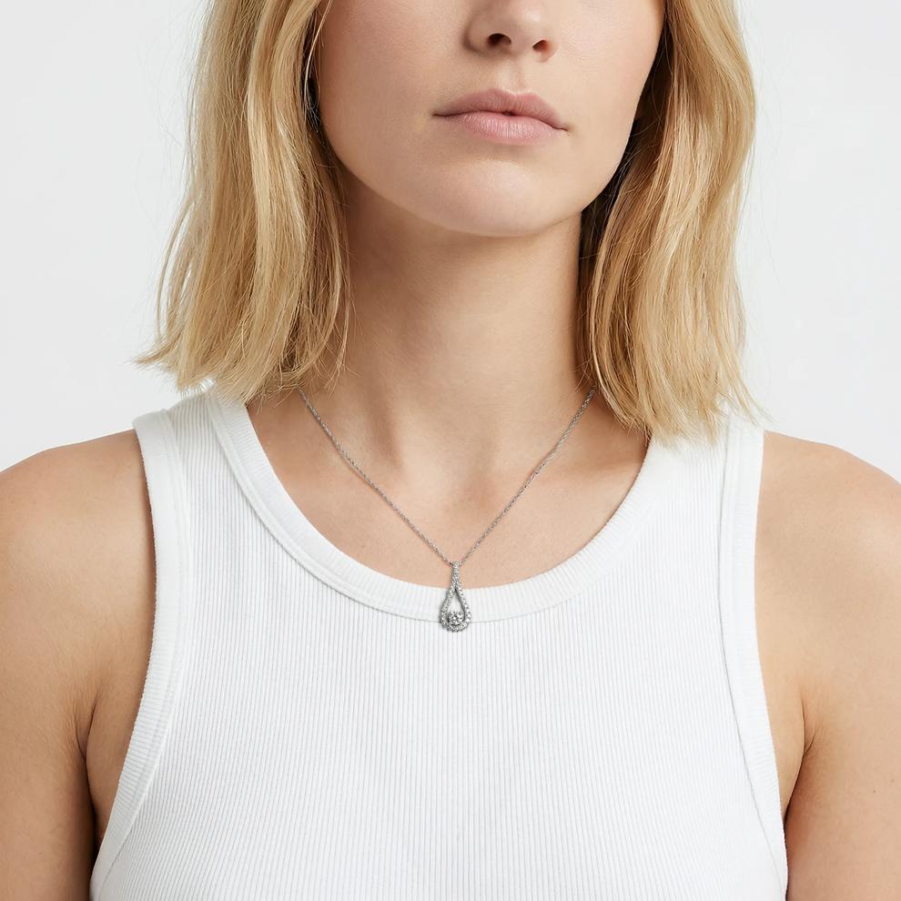 Lab Grown Diamond Drop Pendant in 14K White Gold (3/8 ct. tw.) – Image 5 of 5