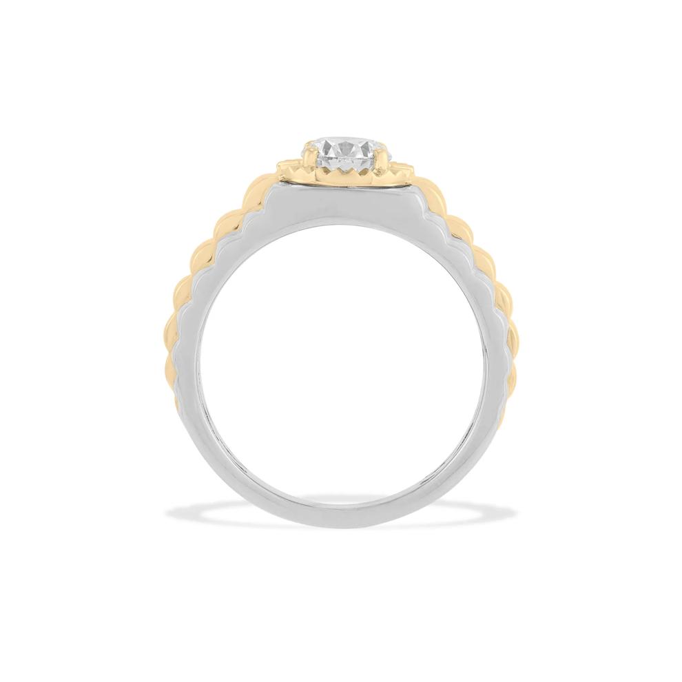 Men's Lab Grown Diamond Ring in 10K White &amp; Yellow Gold (1 ct. tw.) – Image 2 of 4