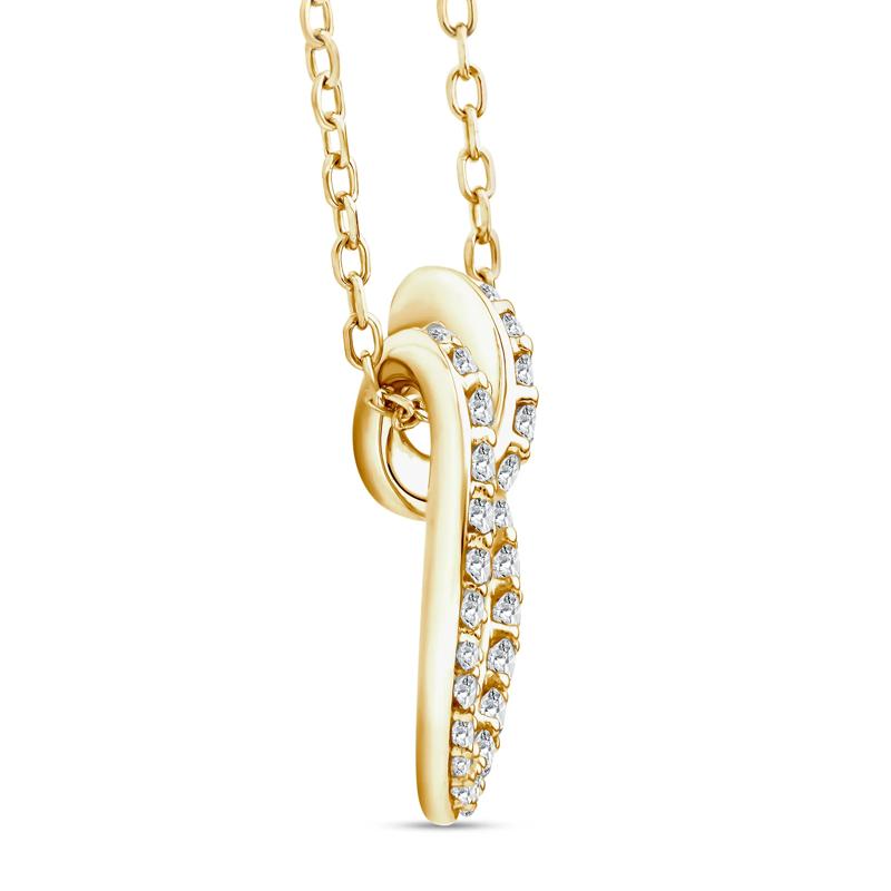 Lab Grown Diamond Heart Pendant in 10K Yellow Gold &#40;1/5 ct. tw.&#41; – Image 2 of 3