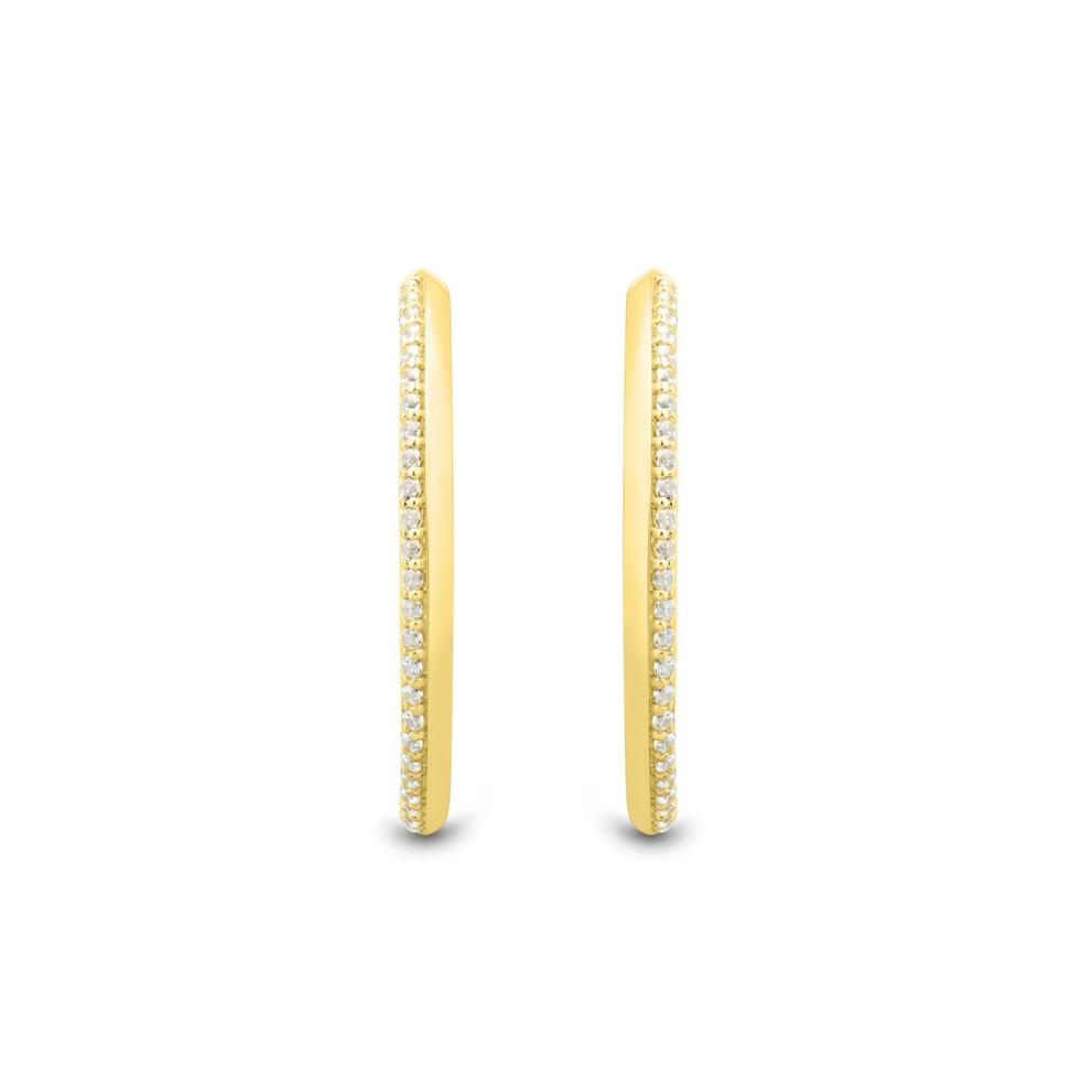 Lab Grown Diamond Hoop Earrings in Vermeil, 30MM (1/2 ct. tw.) – Image 2 of 2