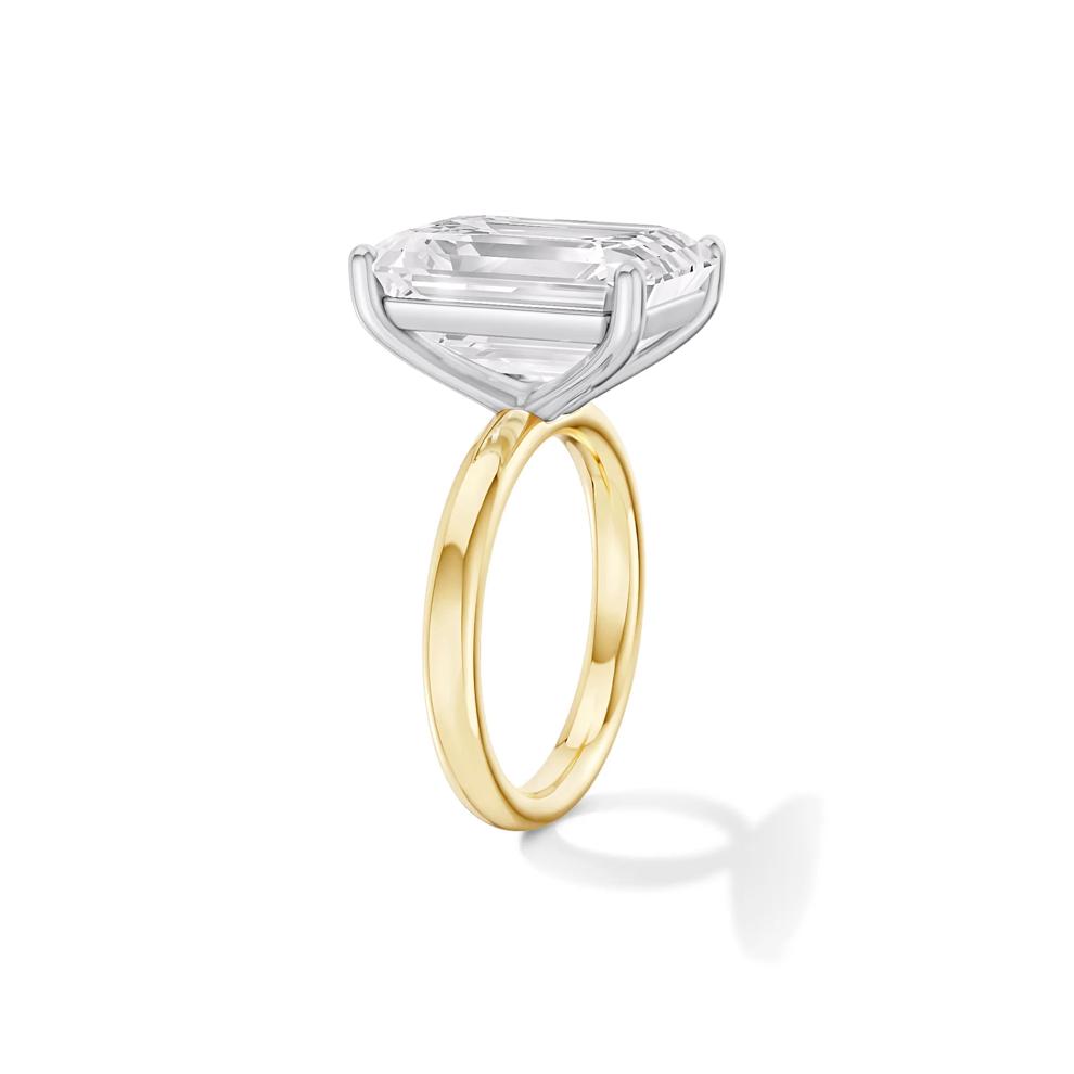 Lab Grown Diamond Emerald-Cut Solitaire Ring in 14K Yellow &amp; White Gold (10 ct.) – Image 3 of 4