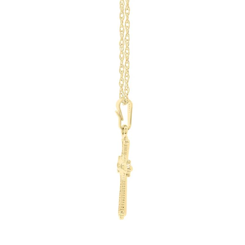 Children&rsquo;s Beaded Cross in 14K Yellow Gold – Image 2 of 3