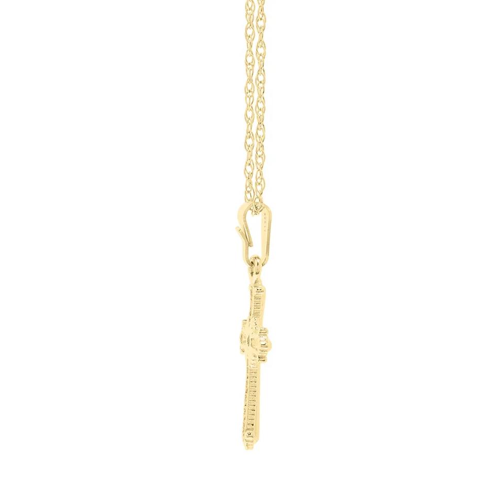 Children&rsquo;s Beaded Cross in 14K Yellow Gold – Image 2 of 3