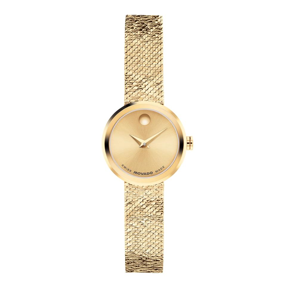 Ladies' Museum Velura Mini Watch in Gold-Tone Stainless Steel and Milanese Mesh – Image 1 of 3