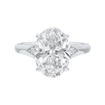 Lab Grown Diamond Oval Center Engagement Ring in 14K White Gold (4 1/2 ct. tw.)