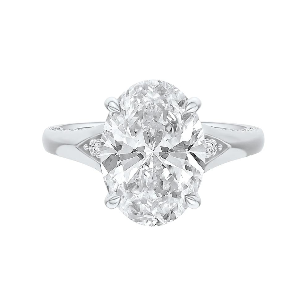 Lab Grown Diamond Oval Center Engagement Ring in 14K White Gold (4 1/2 ct. tw.) – Image 1 of 3