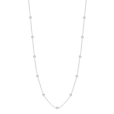 Lab Grown Diamond Bezel Station Necklace in 14K White Gold (1 ct. tw.)