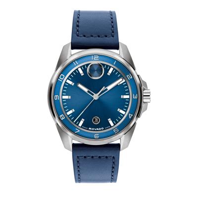 Men's Verso S Watch in Navy Leather