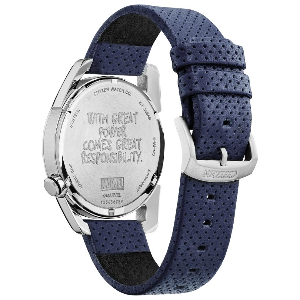 Men's Spider-Man Watch in Blue Leather and Stainless Steel, 42MM – Image 3 of 3