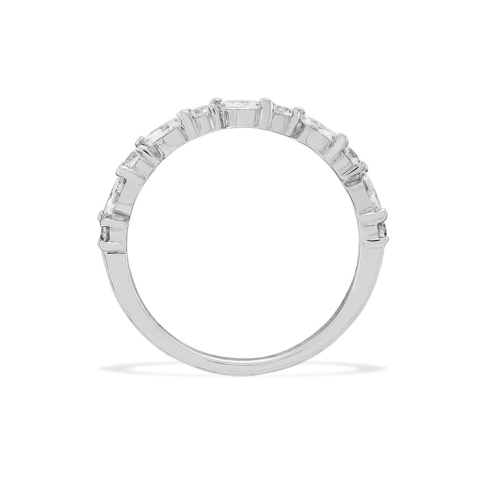 Lab Grown Diamond Slanted Marquise &amp; Round Anniversary Band in 10K White Gold (1/2 ct. tw.) – Image 2 of 4