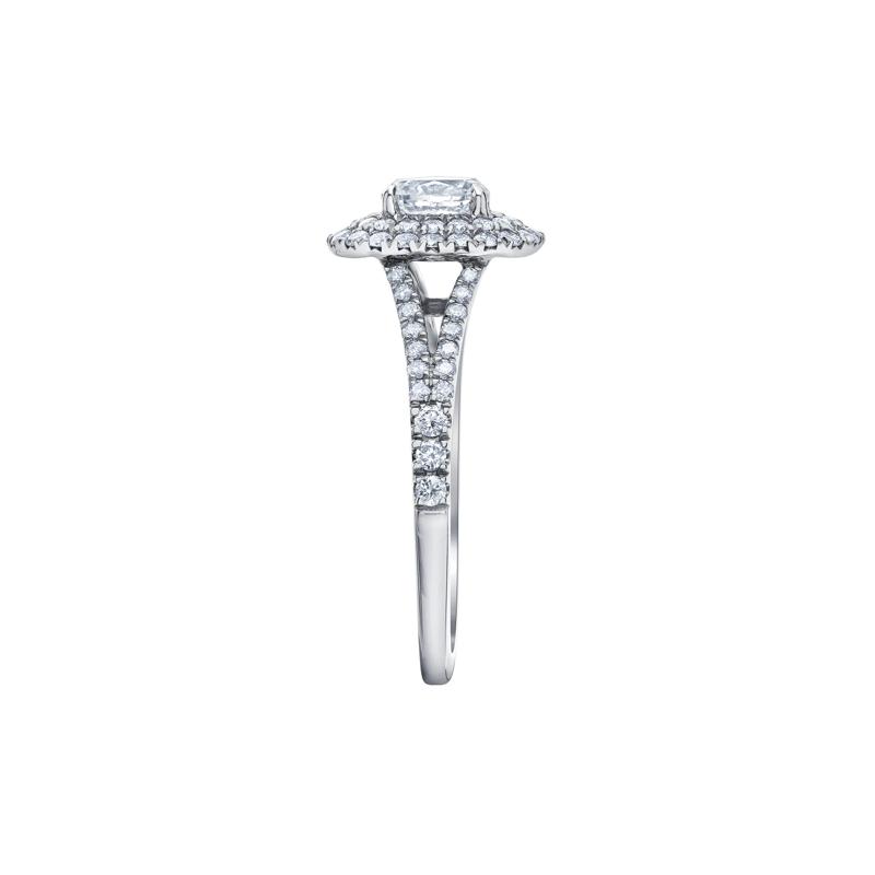 Oval-Shaped Double Halo Diamond Engagement Ring in 14K White Gold &#40;1 ct. tw.&#41; – Image 3 of 7