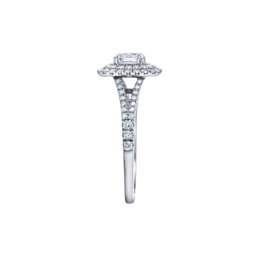Oval-Shaped Double Halo Diamond Engagement Ring in 14K White Gold (1 ct. tw.) – Image 3 of 7