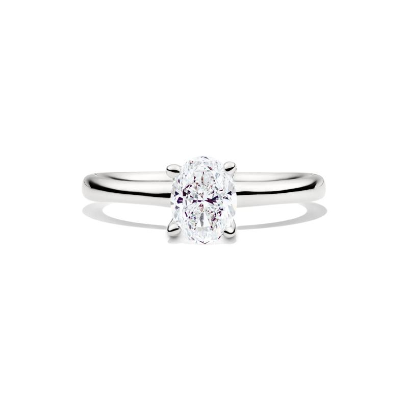 Diamond Oval Solitaire Engagement Ring in 14K White Gold &#40;1 ct.&#41; – Image 1 of 5