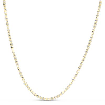 Men's Diamond-Cut Textured Fancy Iced Link Chain in 14K Yellow Gold, 2.7MM, 20"