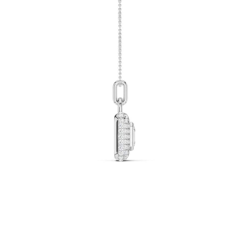 Lab Grown Diamond Emerald-Cut Pendant Necklace in 14K White Gold (1 ct. tw.) – Image 3 of 3