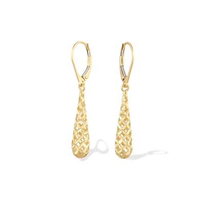 Polished Tapered Drop Earrings in 10K Yellow Gold
