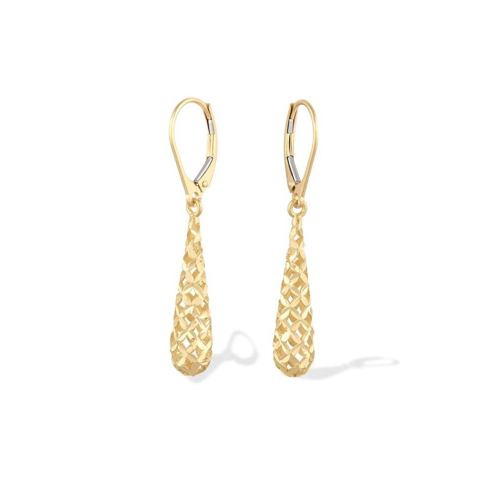 Polished Tapered Drop Earrings in 10K Yellow Gold – Image 1 of 2