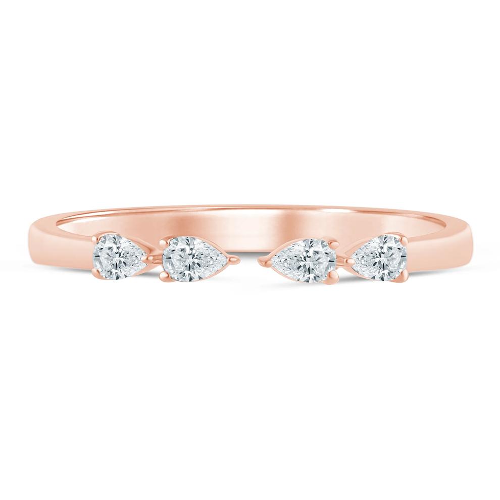 Pear-Shaped Lab Grown Diamond Open Anniversary Band in 14K Rose Gold (1/7 ct. tw.) – Image 1 of 3