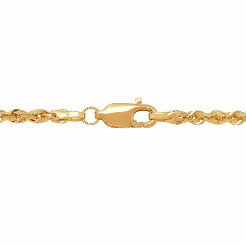 Polished Hollow Rope Chain in 14K Yellow Gold, 18&quot; – Image 3 of 3