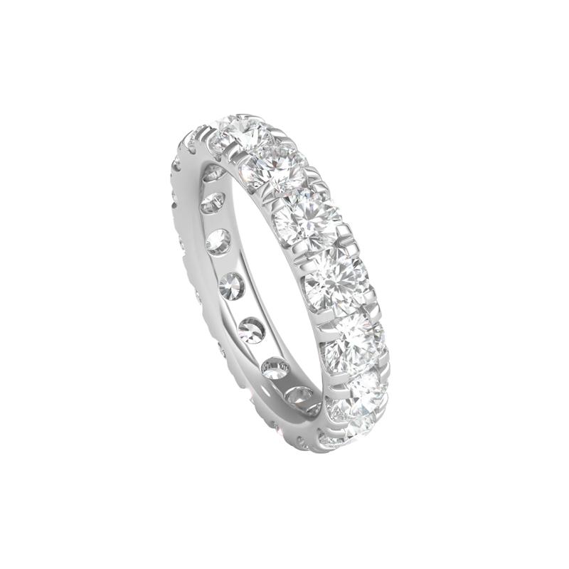 Lab Grown Diamond Wedding Band with Eternity Setting in 14K White Gold &#40;5 ct. tw.&#41; – Image 4 of 4